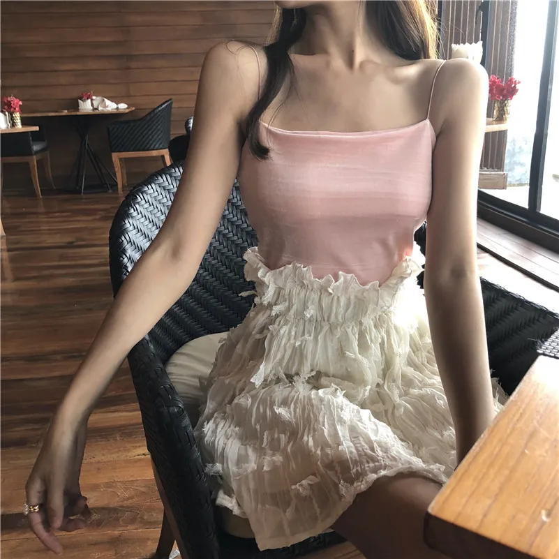 Летняя белая кружевная короткая юбка Новинка Лидер продаж милая плиссированная