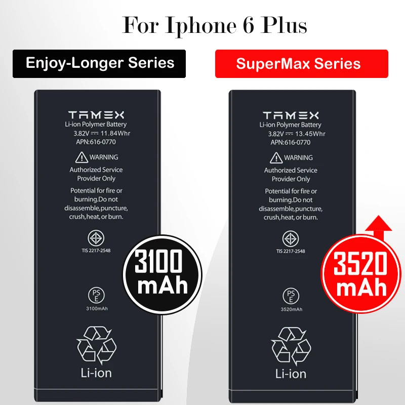 

Аккумулятор Tamex для iPhone 6 plus мобильный телефон Сменный аккумулятор для iPhone 6 plus Аккумулятор Akku Быстрая доставка + Инструменты