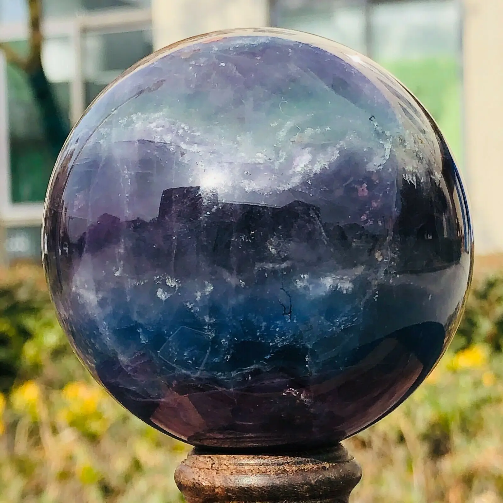 

Натуральный флюоритный шар, цвет Кристал кварца, натуральный камень healing