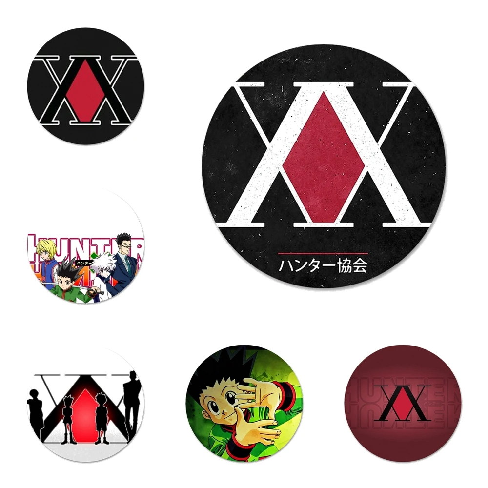 

Значки с логотипом Hunter X Hunter, значки, значки, металлические значки для украшения одежды, рюкзака, 58 мм