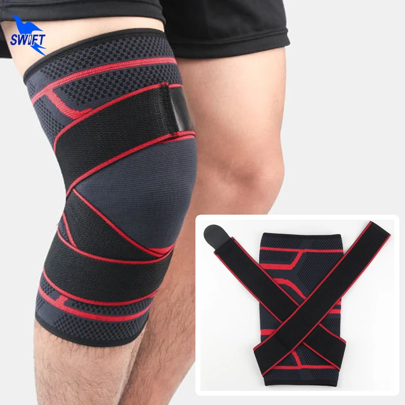 

1 Pair Pressurized Bandage Compression Knee Pads Support Gym Fitness Sports Braces Elastic Nylon Sleeve for Basketball Running