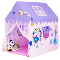 2020 new cartoon indoor play house girl solid wood bracket bed house princess mermaid children tent