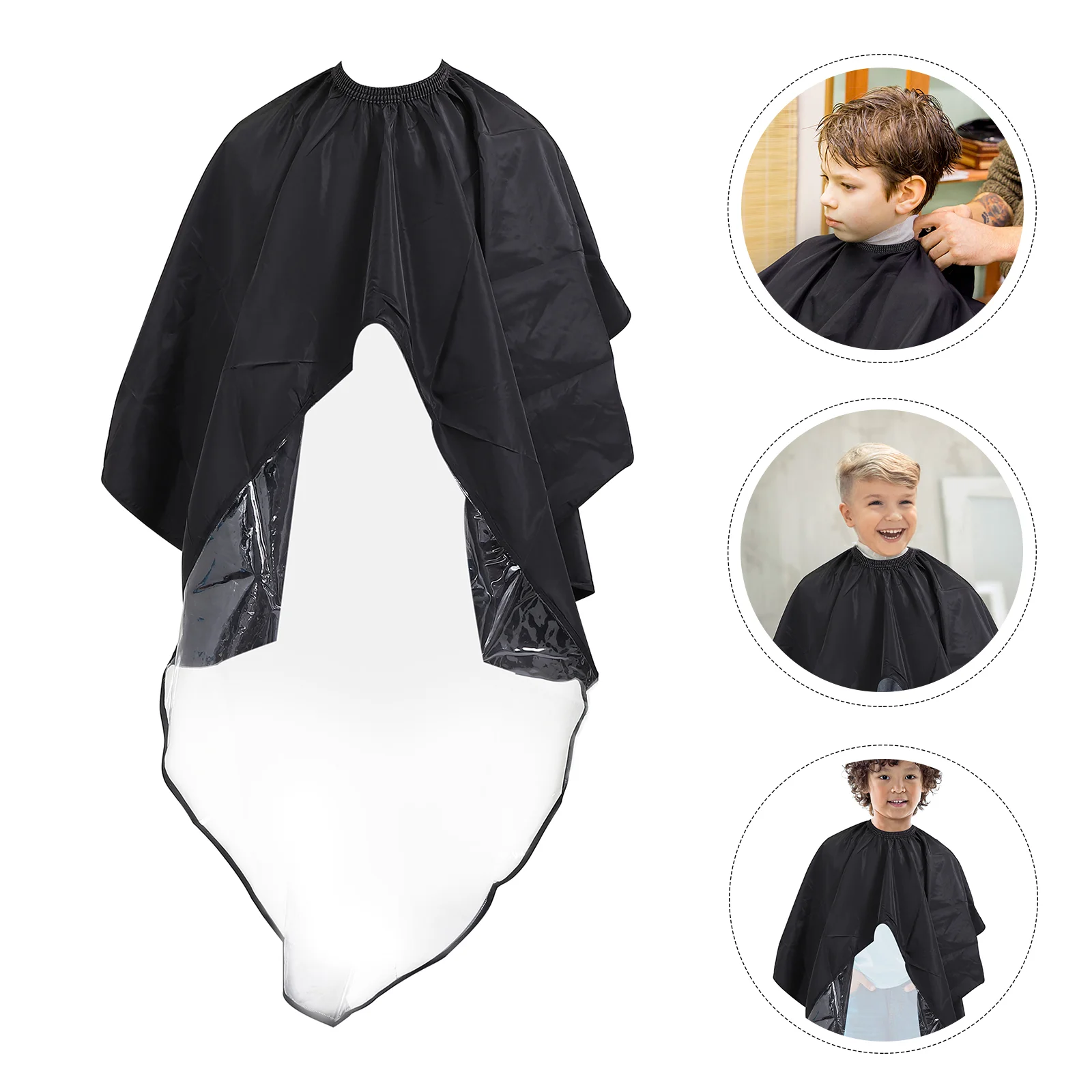 

1Pc Child Hairdressing Cape Hair Salon Children Haircut Cape Supplies (Black)