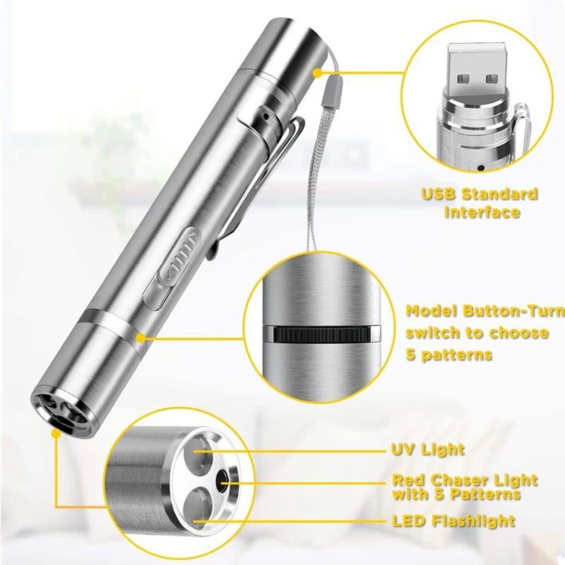 Игрушка для кошек 3 в 1 забавная игрушка с зарядкой от USB мини-вссветильник