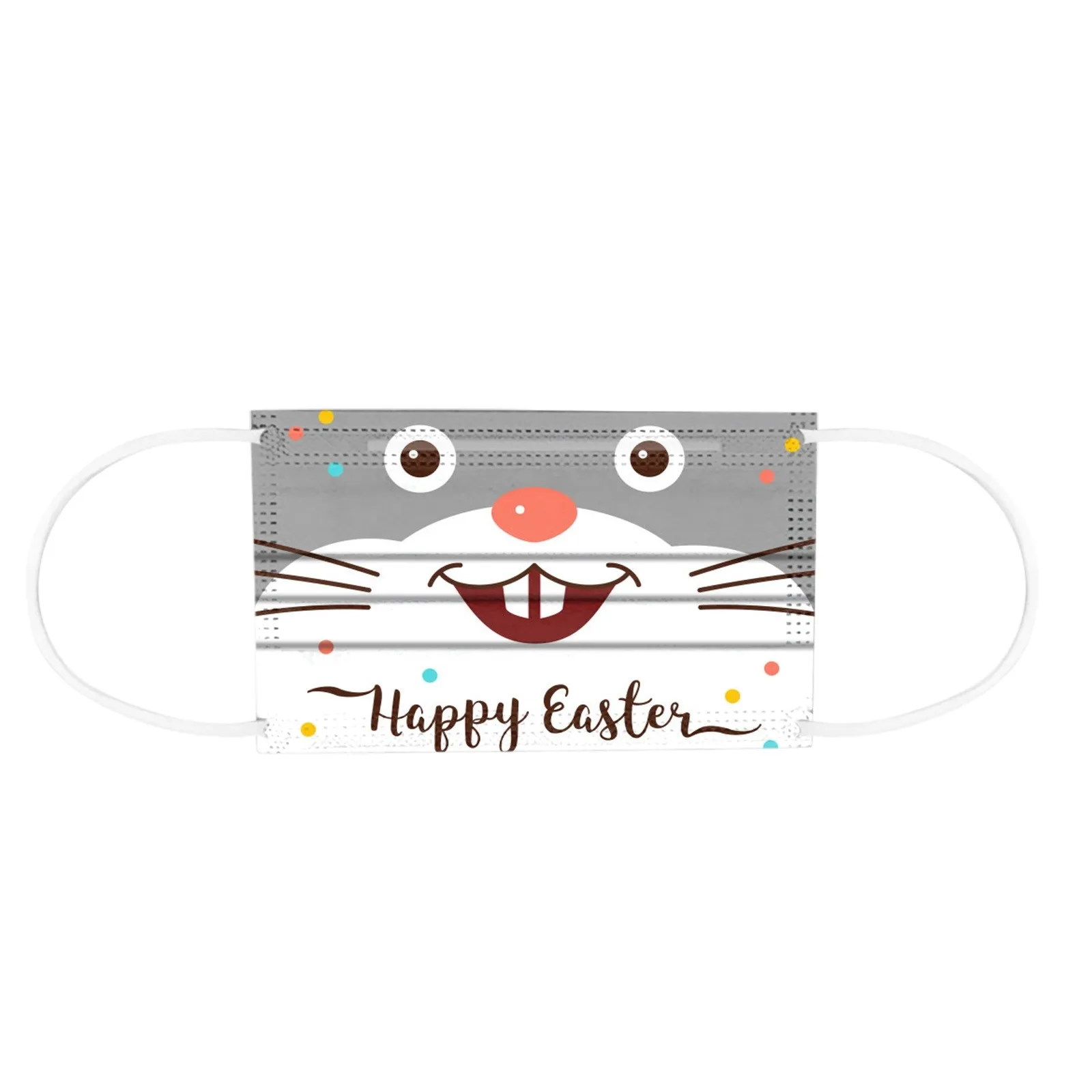 

100pcs Children's Mask Happy Easter Protection 3 Layer Cartoon Letter Printed Disposable Face Mask Mascarill