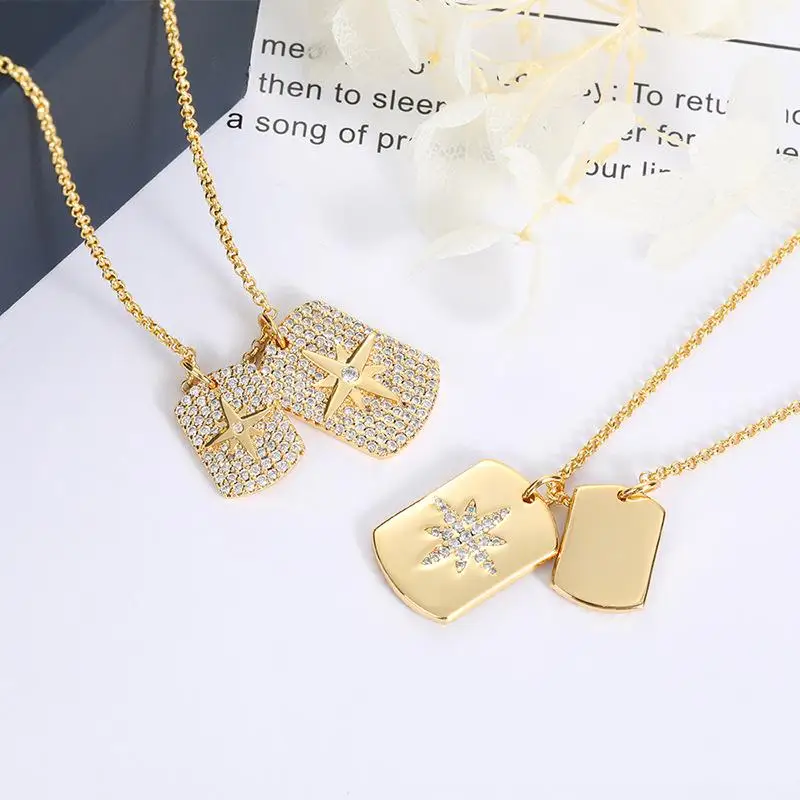 Модное Трендовое ожерелье золотого цвета со звездой и кулоном из циркония с