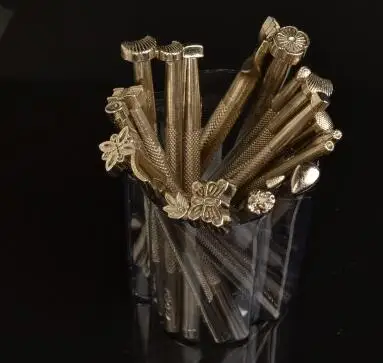 gold 20 шт./компл. DIY кожа резьбы инструменты ручной работы кожаные ремесло набор рабочие седловидные аксессуары для резьбы - Цвет: gold