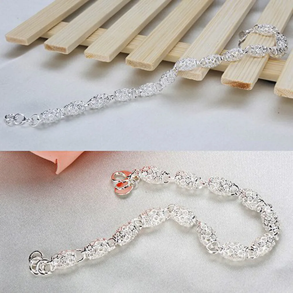 Женский браслет с полой цепочкой 925 пробы креативные очаровательные браслеты на