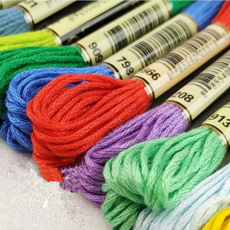 8 шт. разноцветное хлопковое шитье крестиком набор нитей для рукоделия и моток