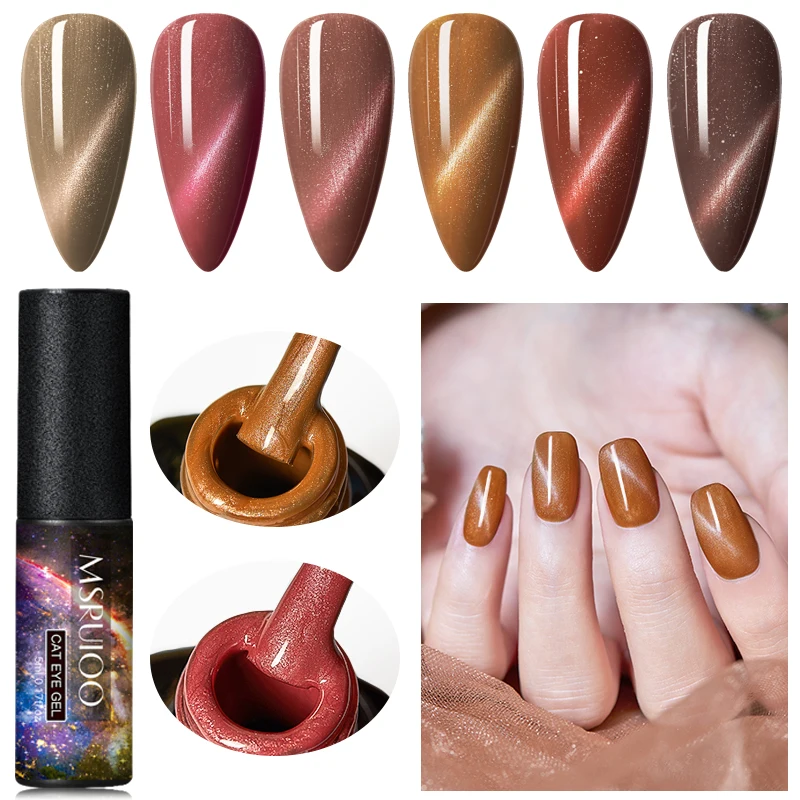 Гель лак для ногтей MSRUIOO кошачий глаз СВЕТОДИОДНЫЙ УФ гель 9D с длительным сроком