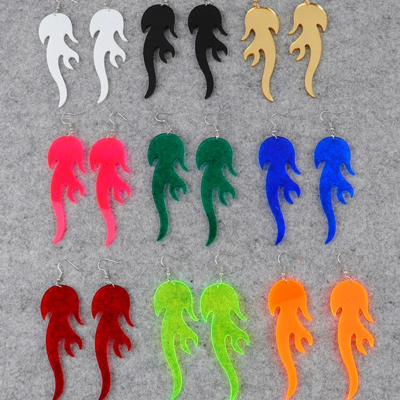 FishSheep 2021 большие Необычные Акриловые висячие серьги в виде огня для женщин