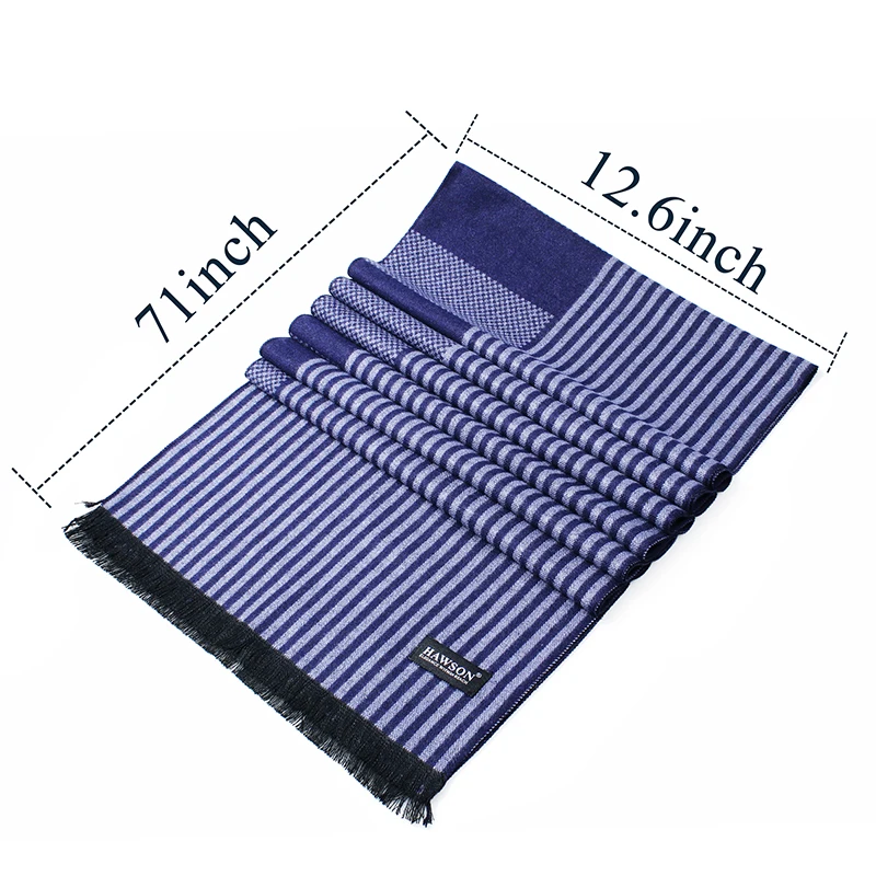 Мужской вискозный шарф HAWSON с полосатым рисунком теплые головные повязки для