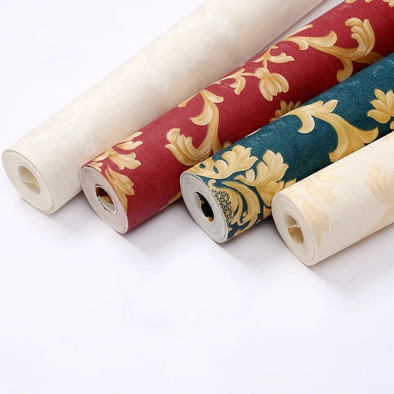 

Luxury 3D European Style Large Flower Wallpaper Living Room Dining Room Restaurant Dark Classic Three Waterproof Wall Hangings