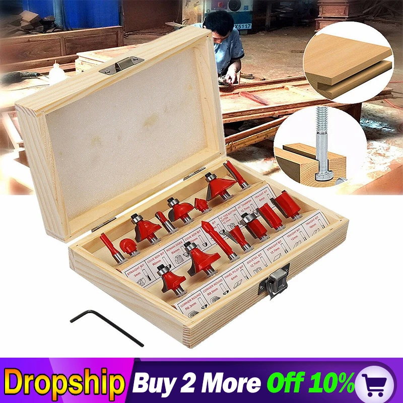 Карбидная фреза с хвостовиком 1/4 дюйма/8 мм 15 шт./компл.|Фреза| |