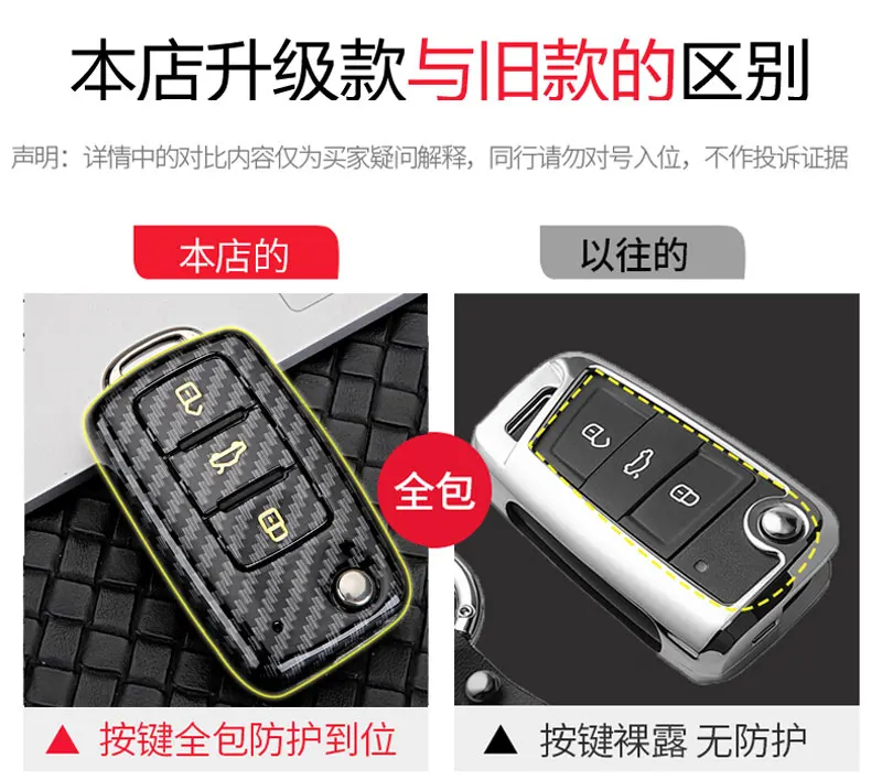 Чехол для ключей автомобиля из АБС-пластика для VW Golf Bora Jetta POLO GOLF Passat Skoda octevia A5 Fabia seat Leon Golf-7 Tiguan-L автомобильный брелок
