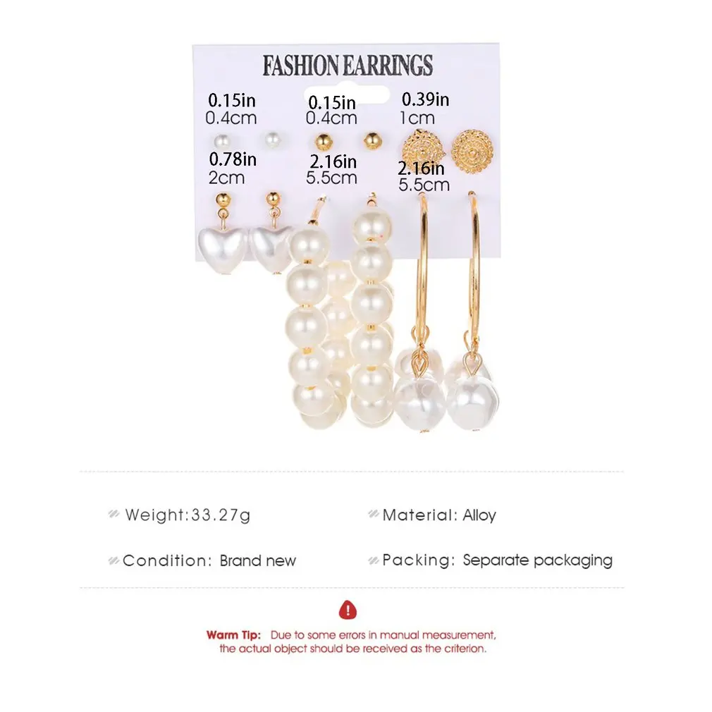 

New fashion Set of tassel earrings boho leaf geometry 6 pairs of stud earrings For Women girl Accessories jewelry wholesale