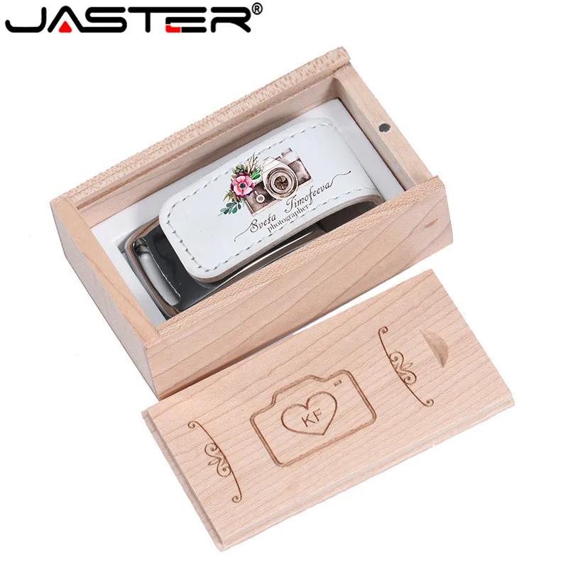 JASTER USB флеш-накопитель 128 Гб 64 ГБ 32 ГБ 4 ГБ 8 ГБ 16 ГБ Флешка кожаная USB коробка внешний накопитель с логотипом под заказ