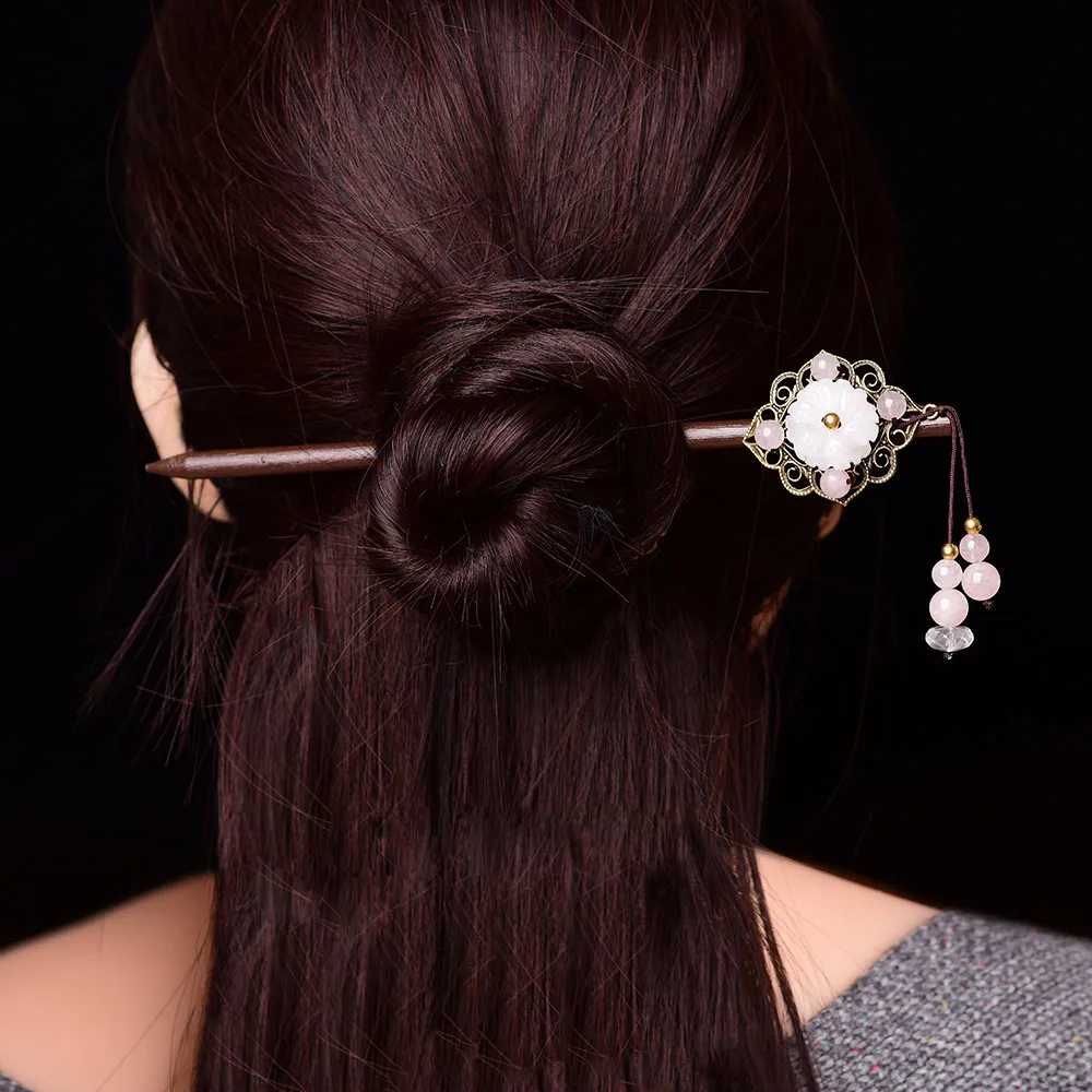 Ретро Цветной Медный цветной глазурью кулон палочки для волос темпераментный