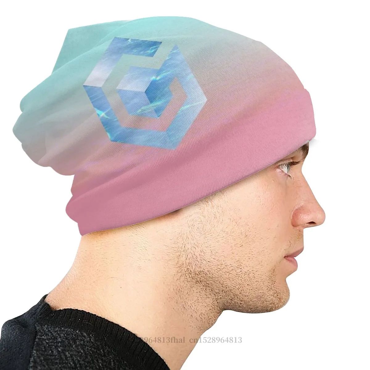 Эстетика Vaporwave арт Интернет мем Ретро зимняя теплая шапочка Шапки гэйм шапка