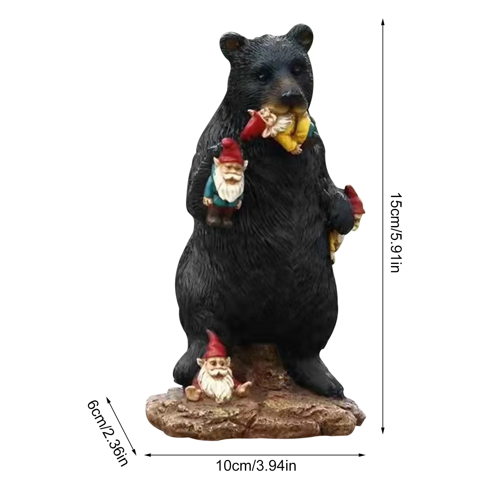 

Funny Black Bear Eating Gnomes Garden Statue Resin Figurines Yard Art Lawn Decoration Outdoor Lawn Garden Sculpture Decor