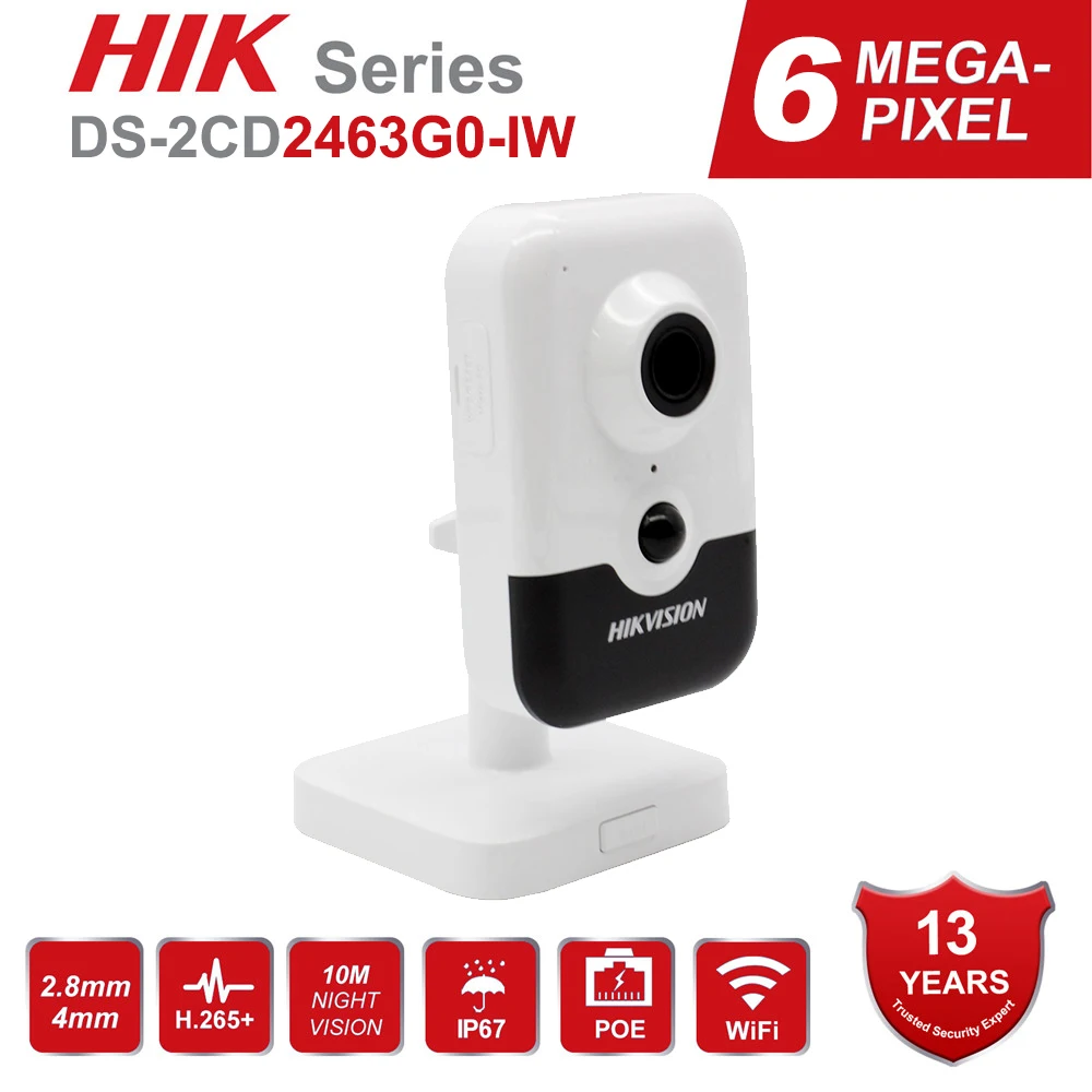 Оригинальная Беспроводная IP камера Hikvision 6 МП Wi Fi стандартная HD домашней