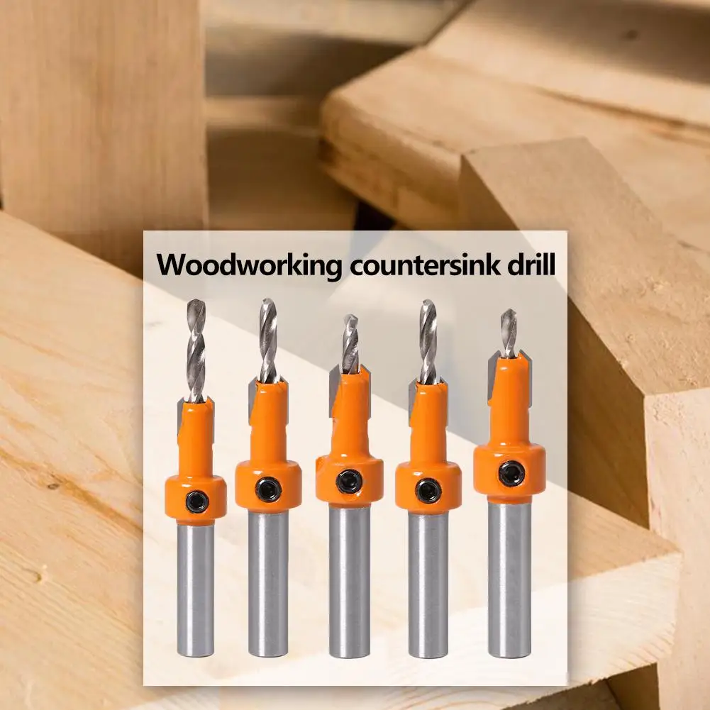 

Durable Countersink Drills Bits Hole Punch Counterbore Drilling Head Carbon Steel Woodworking Power Tool Accessories