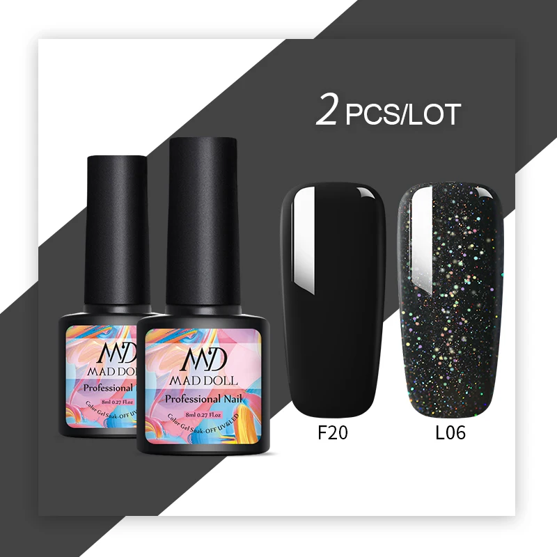 Set 25 MAD кукла УФ набор гель-лаков для ногтей с блестками, телесный, розовый, Гель-лак для ногтей, Лаки! полупостоянная блестки гель лак для ногтей 2/1 шт - Цвет: Set 25