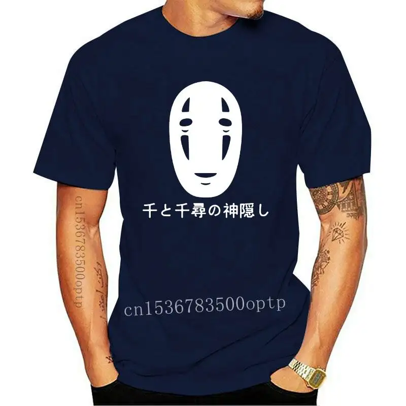 

New Japanese Style Spirited Away Letters Print T Shirt Cotton Short Sleeve Faceless Harajuku T-Shirt Summer Fashion Tops Tees