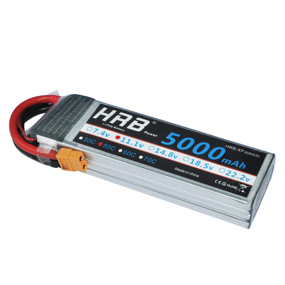 HRB 3s lipo батарея 11,1 v 5000 мА/ч, 50C xt60 разъем для Traxxas осевой радиоуправляемая автомодель трагги гонки баки самолета RC дроны Вертолет Лодка