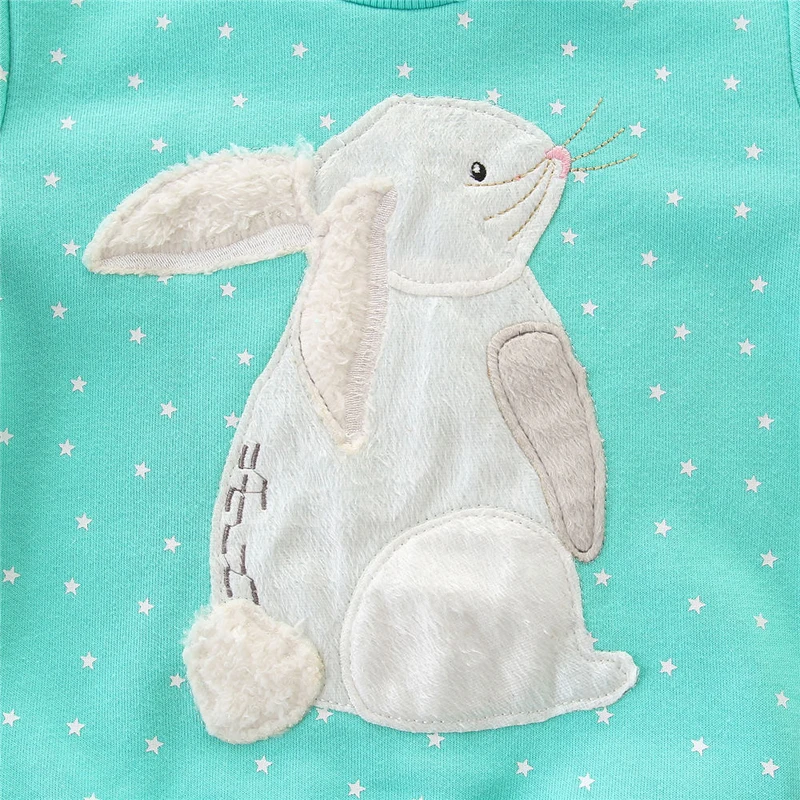 27kids 2-7years Animal Rabbit Appliques Girls Sweatshirts Child Kid Clothes Autumn Baby Girl's Clothing Boys Long Sleeve Tops