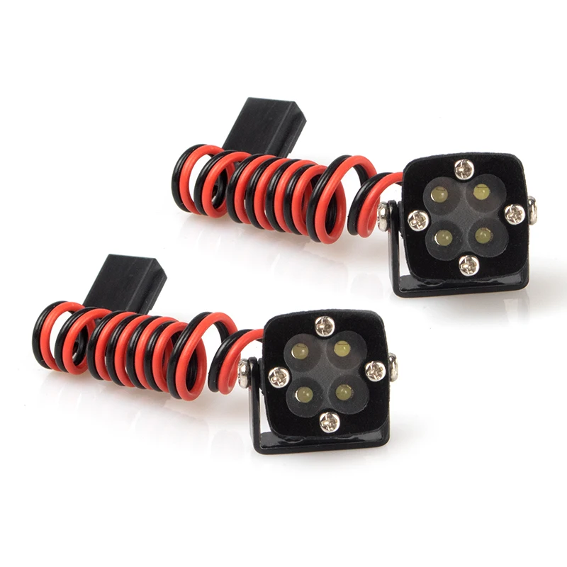 

KYX Racing 4 LED Light Square Lamp for 1/7 1/8 1/10 RC Car Accessories Axial SCX10 II SCX10 III Traxxas TRX4 TRX-4 7.2-12V