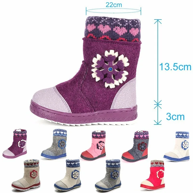 

MMnun 2018 Felt Boots Kids Winter Shoes Warm Snow Boots For Girls Non-slip Kids Shoes Felt Boots Size 23-36 ML9421