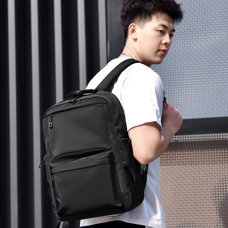 Fashion Large Capacity Waterproof Men's Backpack Soft Polyester Multifunction School Backpack Laptop Travel Shopping Bags Mens