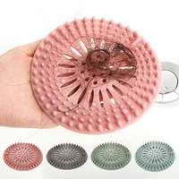 bathtub sink drain strainer portable silicone sink sewer outfall filter hair stopper kitchen bathroom shower drain plug cover