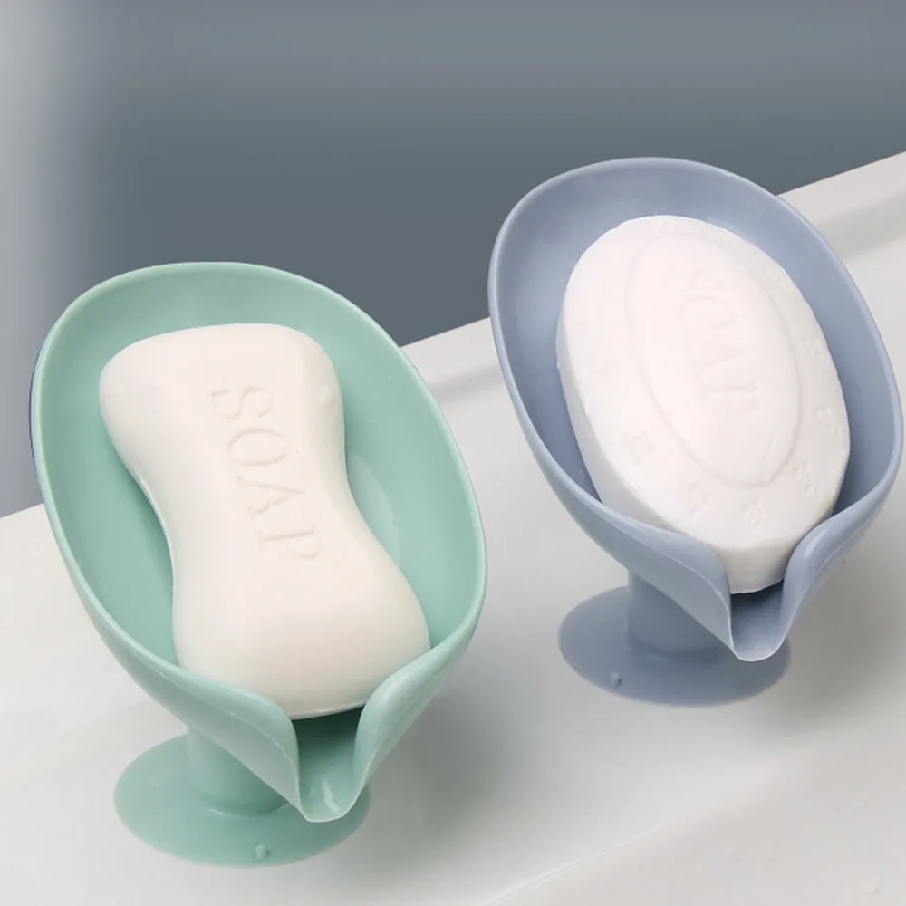 Leaf Shape Soap Box Drain Soap Holder Box Bathroom Accessories Toilet Laundry Soap Box Bathroom Supplies Tray Gadgets