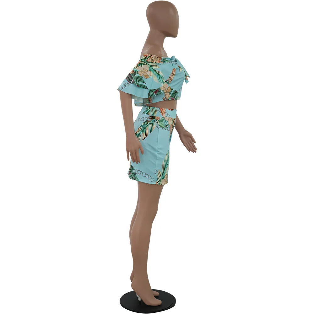 Женский комплект из 2 предметов с рюшами однотонный укороченный топ открытыми