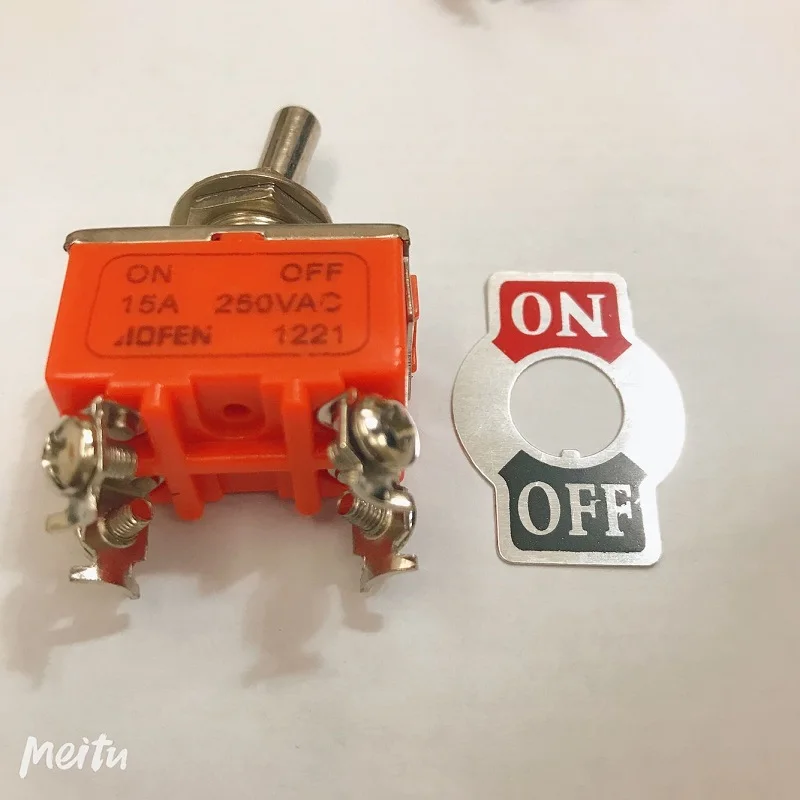 Фото 1 шт. E-TEN1021 AC 250V 15A 2 Pin DPDT SPST SPDT на включение/выключение 3-позиционный Мини тумблер 1 шт. E-TEN1021 AC 250V 15A 2 Pin DPDT SPST SPDT на включение/выключение 3-позиционный Мини тумблер