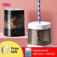 deli automatic pencil sharpener two hole electric touch switch pencil sharpener stationery home office school supplies