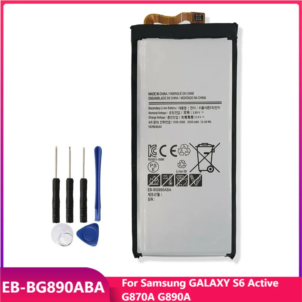 

Original Phone Battery EB-BG890ABA For Samsung GALAXY S6 Active G870A G890A Replacement Rechargable Batteries 3500mAh