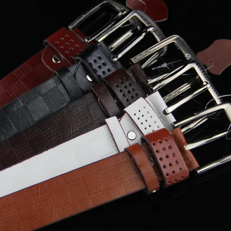 Мужской классический ремень современный дизайн с пряжкой джинсы подходит для