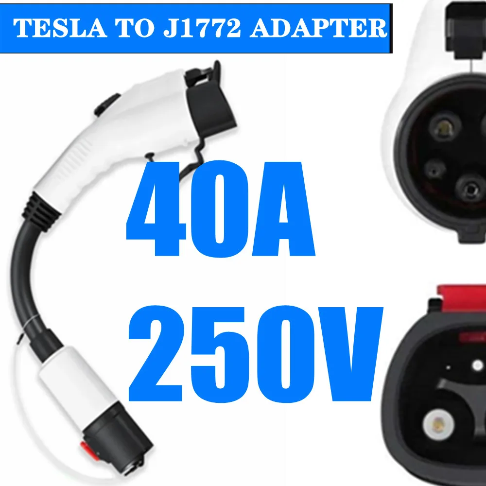 

EVSE Tesla к SAE J1772 тип 1 адаптер макс. 40 А 250 В EV портативный зарядный кабель для Tesla Model X, 3, S,Y высокомощный разъем