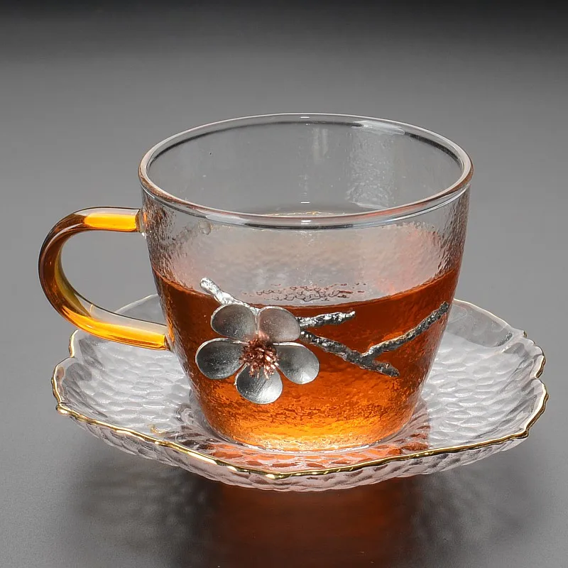 Винтажная чашка для чая Newyear 1 шт. термостойкая стеклянная кружка кофе и молока