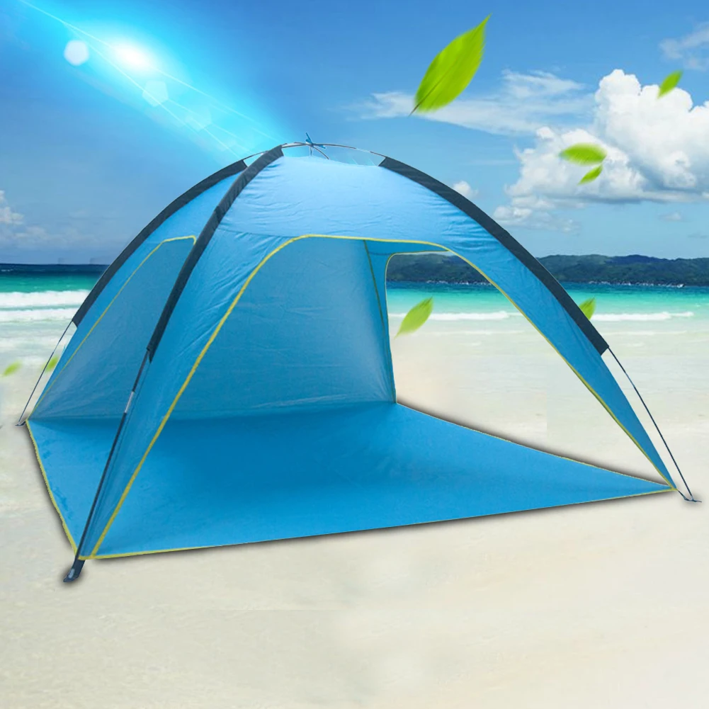 

Big Beach Camping Tent Silver-Coated Rainproof Anti-UV Sunshade Sun Shelter Fishing Backyard Picnics Outdoor Trips Tents