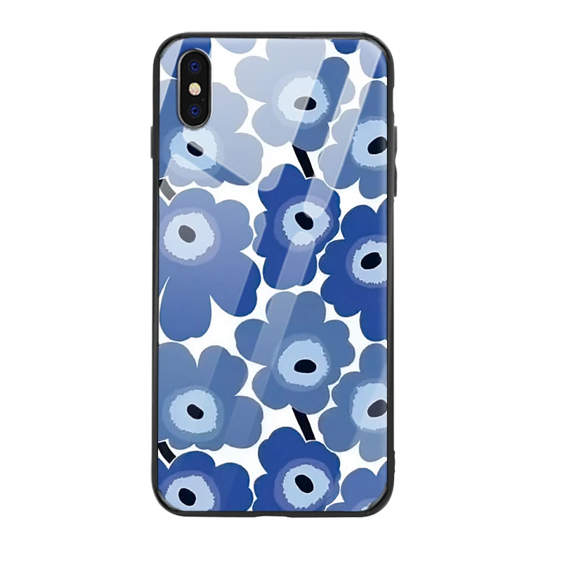 Цветочный простой стиль iphone xr xsmax 6/7/8 plus стеклянный чехол для телефона полная