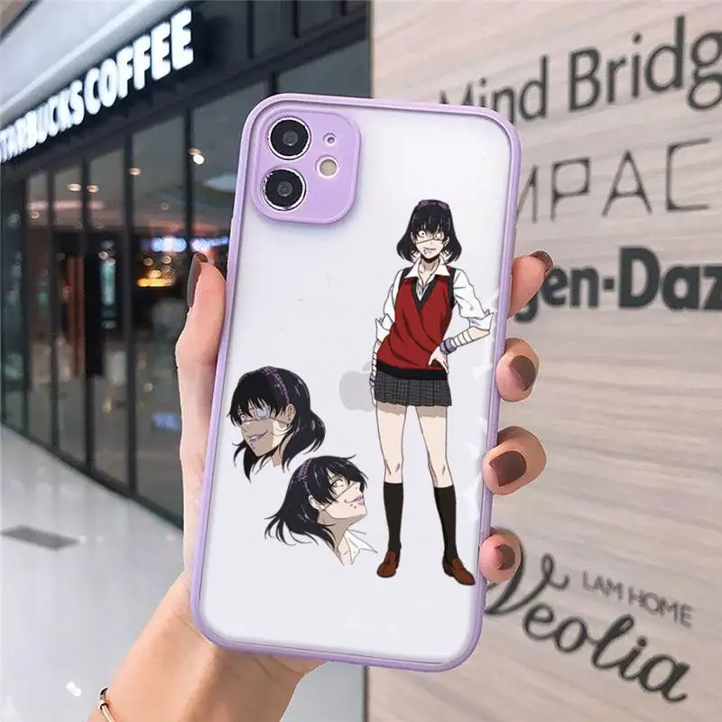 

Crazy excitement Phone Case For iPhone 12 11 Mini Pro XR XS Max 7 8 Plus X Matte transparent Purple Back Cover