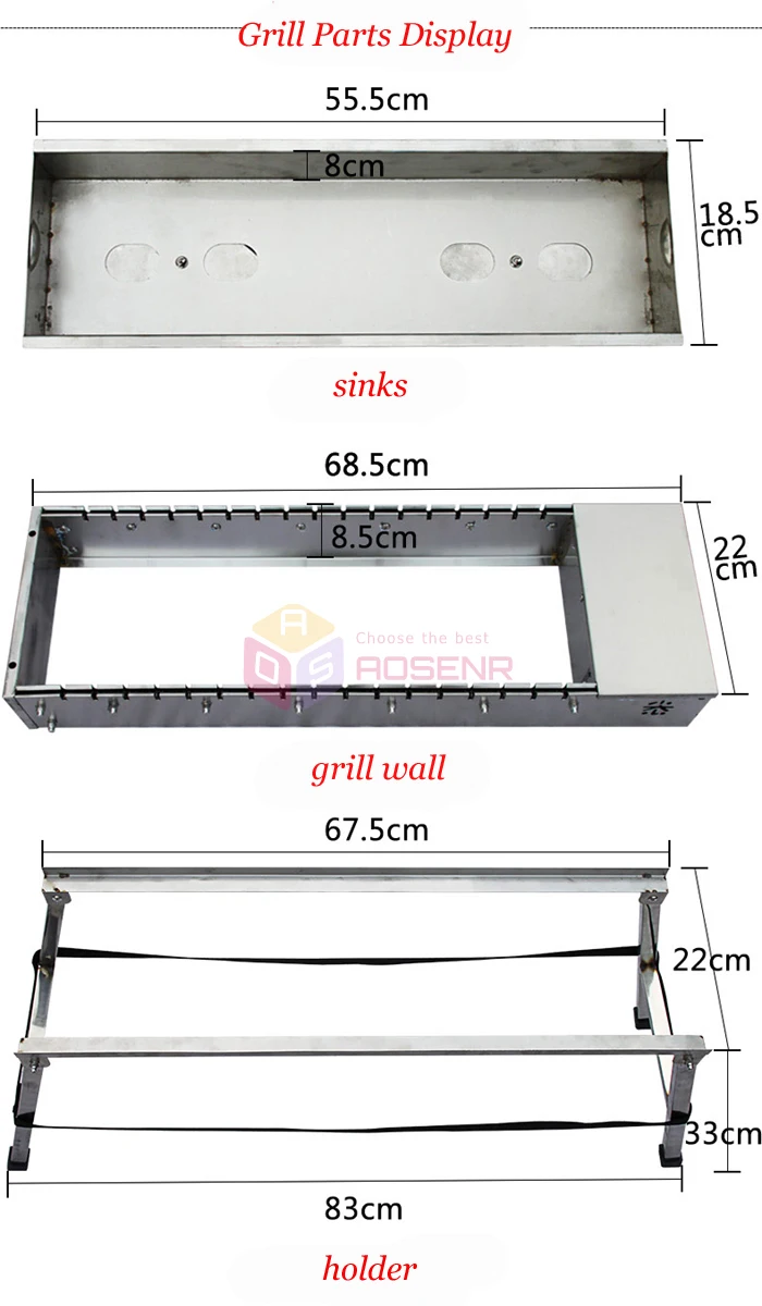 Складной гриль для барбекю электрический из нержавеющей стали с питанием от USB и