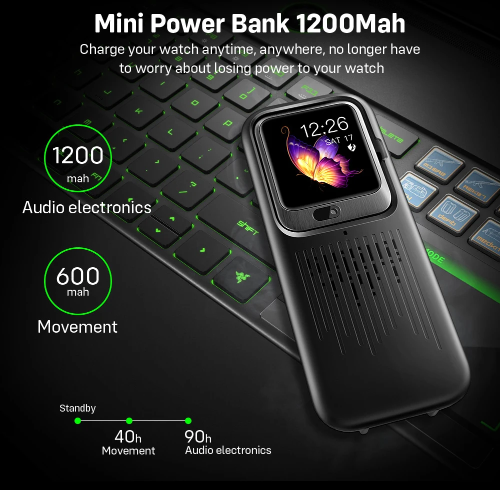 Смарт-часы LEMFO LEM11 4G, Android 7,1, 3 ГБ, 32 ГБ, видео звонок, 1200 мА/ч, Дополнительный внешний аккумулятор, беспроводной Bluetooth, сменный ремешок для динамика