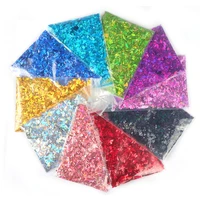 new 10gbag holographic nail art candy color sequins diy decoration tool 10 color large segment laser nail art jewelry sequins