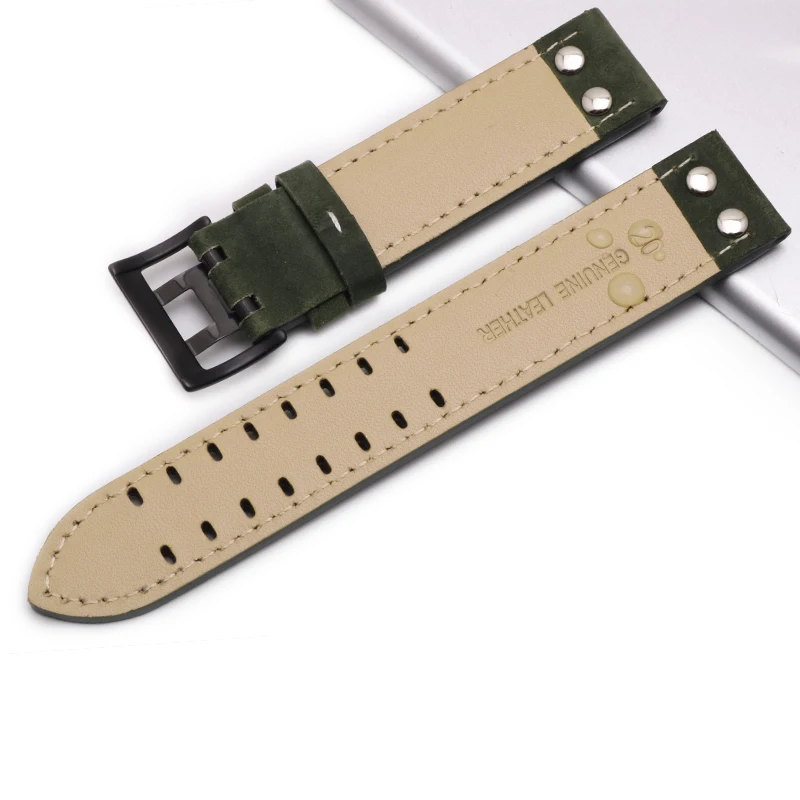 Genuine Leather Watch20mm 22mm Band For Hamilton Khaki Field Watch H760250 H77616533 Watchband Seiko Watch Strap  Button Buckle