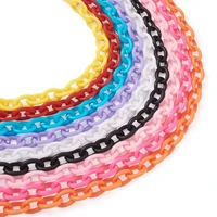 36 strandsbox abs plastic cable chains oval lobster clasps keychains rings findings diy jewelry necklaces bracelets making